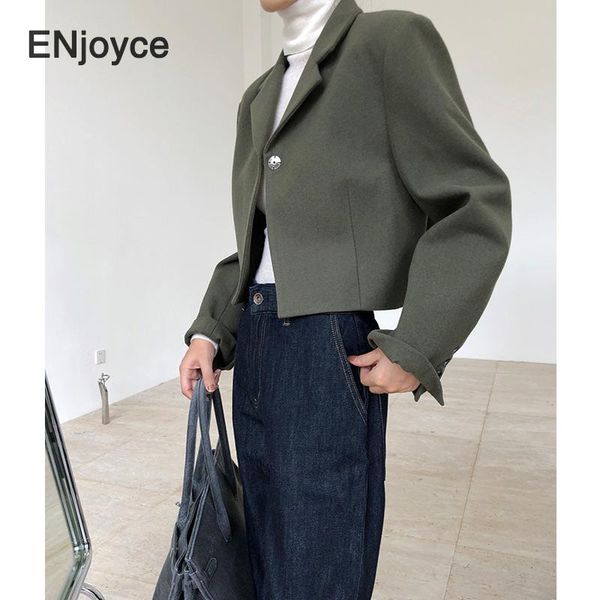 women's wool & blends 2021 women autumn winter elegant short cashmere overcoat croped coat female loose long sleeve chic cloak, Black
women's wool & blends 2021 women autumn winter elegant short cashmere overcoat croped coat female loose long sleeve chic cloak, Black