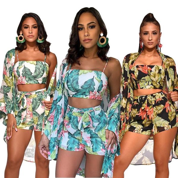 women floral 3pcs summer crop sling short trousers long sleeve cape cover up beach wear jumpsuit playsuit women's two piece pants, White
women floral 3pcs summer crop sling short trousers long sleeve cape cover up beach wear jumpsuit playsuit women's two piece pants, White