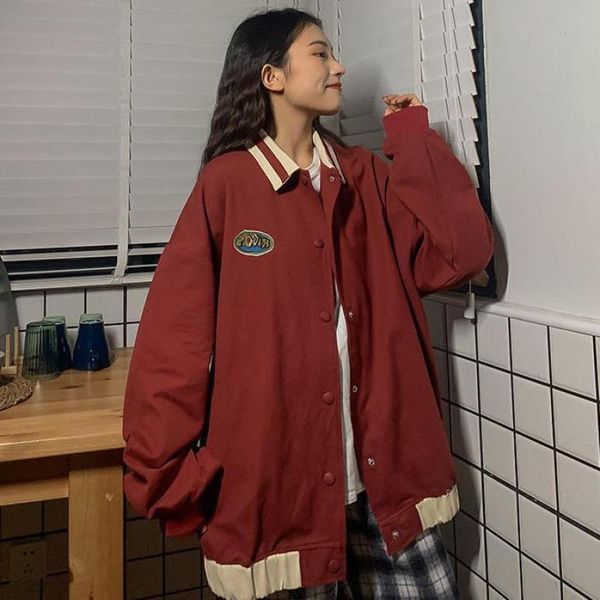 women's jackets bf style loose women solid color female fashion epaulettes baseball uniform jacket coats for long design, Black;brown
women's jackets bf style loose women solid color female fashion epaulettes baseball uniform jacket coats for long design, Black;brown