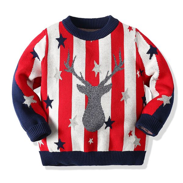 christmas elk autumn winter baby girls boy long sleeve star knit sweater kids girls boy pullover sweaters children's clothes, Blue
christmas elk autumn winter baby girls boy long sleeve star knit sweater kids girls boy pullover sweaters children's clothes, Blue