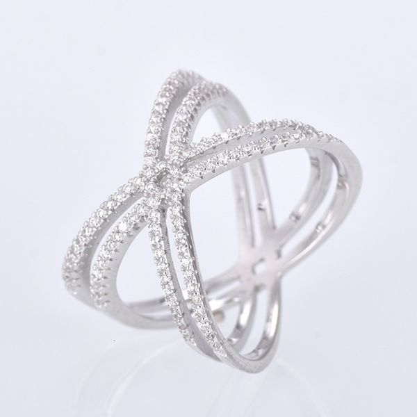 fashion double cross diamond geometric crystal zircon ring, Silver
fashion double cross diamond geometric crystal zircon ring, Silver