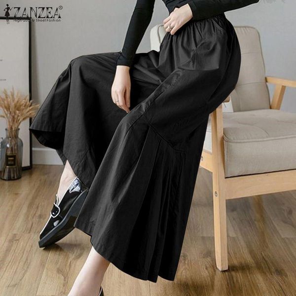 women's solid pleated side pocket trousers casual ruffle wide leg pants fashion female elastic waist oversized 5xl & capris, Black;white
women's solid pleated side pocket trousers casual ruffle wide leg pants fashion female elastic waist oversized 5xl & capris, Black;white