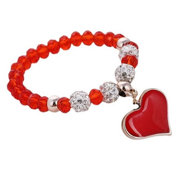 european and american pink crystal diamond ball bangle peach heart bracelet shaped, Black
european and american pink crystal diamond ball bangle peach heart bracelet shaped, Black