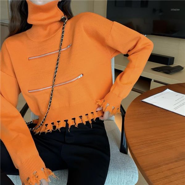 women's sweaters sweater turtleneck women orange woman cropped zipper deco tassels, White;black
women's sweaters sweater turtleneck women orange woman cropped zipper deco tassels, White;black