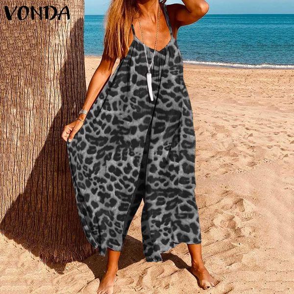 women's jumpsuits & rompers party women vonda 2021 summer overall beach sleeveless leopard palysuits casual pants plus size bottoms, Black;white
women's jumpsuits & rompers party women vonda 2021 summer overall beach sleeveless leopard palysuits casual pants plus size bottoms, Black;white
