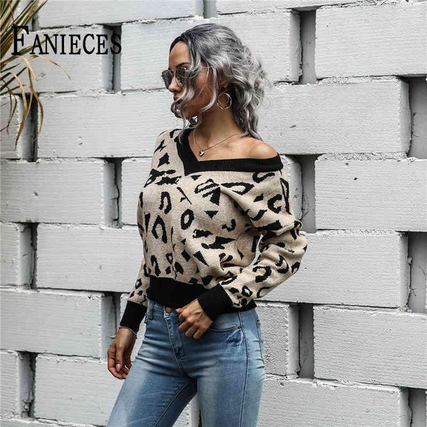 women's autumn winter knitted sweaters v-neck pullover leopard print long sleeve knit sweater loose 210520, White;black
women's autumn winter knitted sweaters v-neck pullover leopard print long sleeve knit sweater loose 210520, White;black
