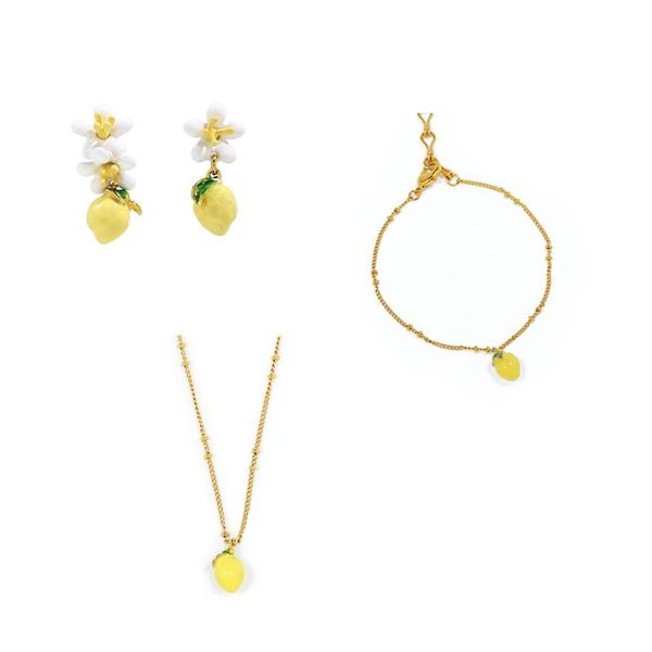 earrings & necklace enamel craft lemon set plant forest series jewelry for woman 2021 trend, Silver
earrings & necklace enamel craft lemon set plant forest series jewelry for woman 2021 trend, Silver