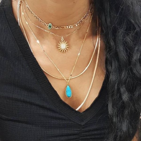 gold color choker necklace for women 5 layers sun stone eye pendant chain necklaces & pendants velvet chokers fashion jewelry, Silver
gold color choker necklace for women 5 layers sun stone eye pendant chain necklaces & pendants velvet chokers fashion jewelry, Silver