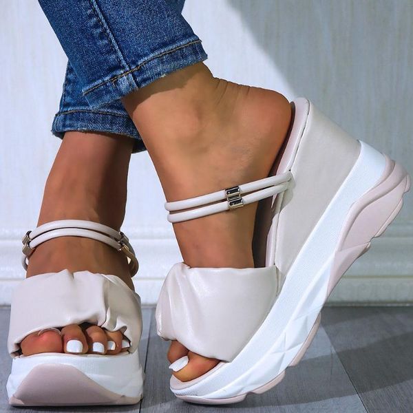 dress shoes 2021 summer women casual platform woman fashion high wedges sandals ins elegant pleated sandal footwear slippers, Black
dress shoes 2021 summer women casual platform woman fashion high wedges sandals ins elegant pleated sandal footwear slippers, Black