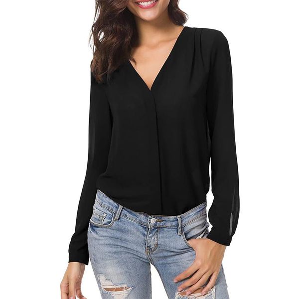 women's blouses & shirts 2021 fashion autumn women blouse shirt v-neck long sleeve solid black red ladies korean female chic clothing, White
women's blouses & shirts 2021 fashion autumn women blouse shirt v-neck long sleeve solid black red ladies korean female chic clothing, White