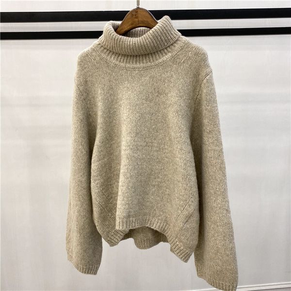 sweaters autumn winter women's solid color sweater turtleneck long sleeve loose silhouette female knitted top, White;black
sweaters autumn winter women's solid color sweater turtleneck long sleeve loose silhouette female knitted top, White;black