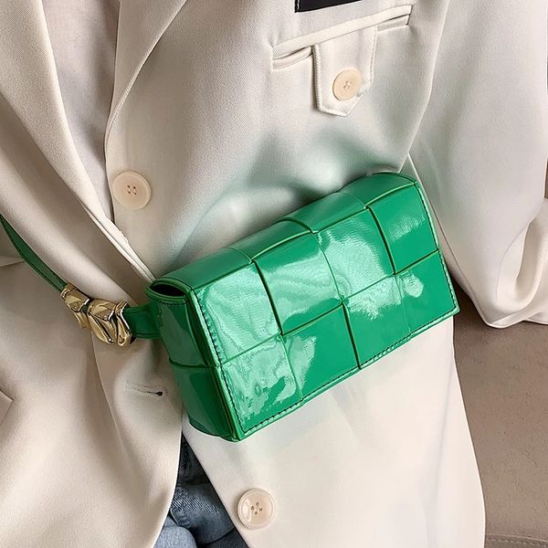 women glossy pu leather crossbody chest bag for women lady weave flap shoulder bags female simple mini handbag waist packs
women glossy pu leather crossbody chest bag for women lady weave flap shoulder bags female simple mini handbag waist packs