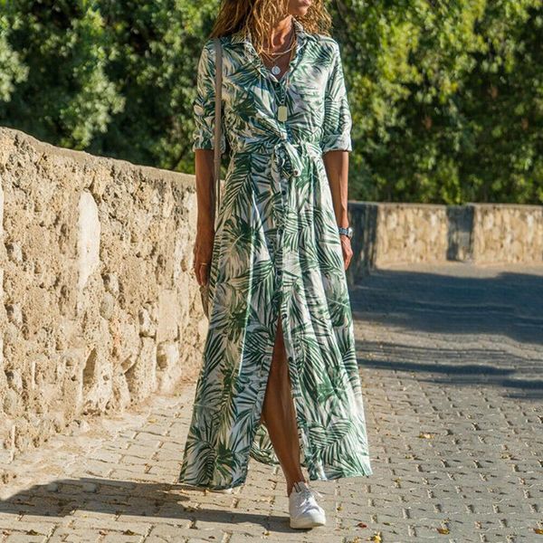 womens boho maxi floral print long dresses women casual loose wrap shirt dress elegant party vestidos plus size, Black;gray
womens boho maxi floral print long dresses women casual loose wrap shirt dress elegant party vestidos plus size, Black;gray