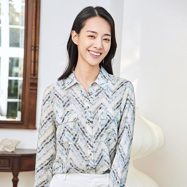 women's blouses & shirts woman floral spring autumn 2021 100% silk georgette long sleeved mulberry printed blouse top, White
women's blouses & shirts woman floral spring autumn 2021 100% silk georgette long sleeved mulberry printed blouse top, White