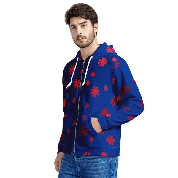 men's hoodies sweatshirts hooded cardigan sweater pattern couple sweater snowflake pattern christmas element coat, Black
