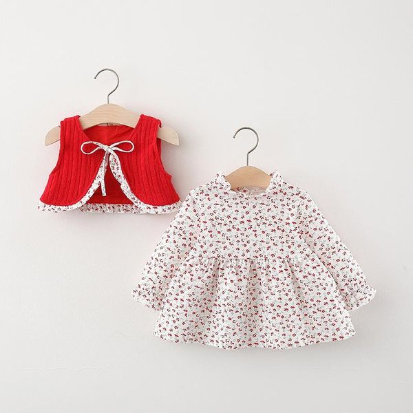 girl's dresses baby girl + vest floral print cute long sleeve dress toddler clothes for autumn winter, Red;yellow
girl's dresses baby girl + vest floral print cute long sleeve dress toddler clothes for autumn winter, Red;yellow