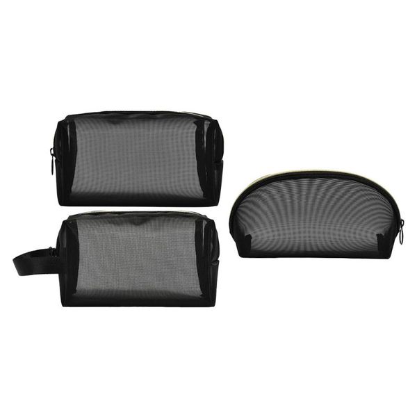 storage bags 3pcs travel wash bag simple cosmetic black transparent net yarn makeup
storage bags 3pcs travel wash bag simple cosmetic black transparent net yarn makeup