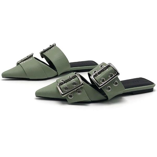 slippers 2021 spring summer women's shoes korean metal button pointed toe women baotou mules flat heel sets semi u332, Black
slippers 2021 spring summer women's shoes korean metal button pointed toe women baotou mules flat heel sets semi u332, Black