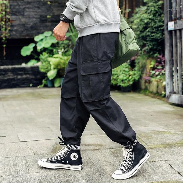 men's pants nice men multi-pocket mens elastic waist harem pant hip hop casual loose ankle-length, Black
men's pants nice men multi-pocket mens elastic waist harem pant hip hop casual loose ankle-length, Black