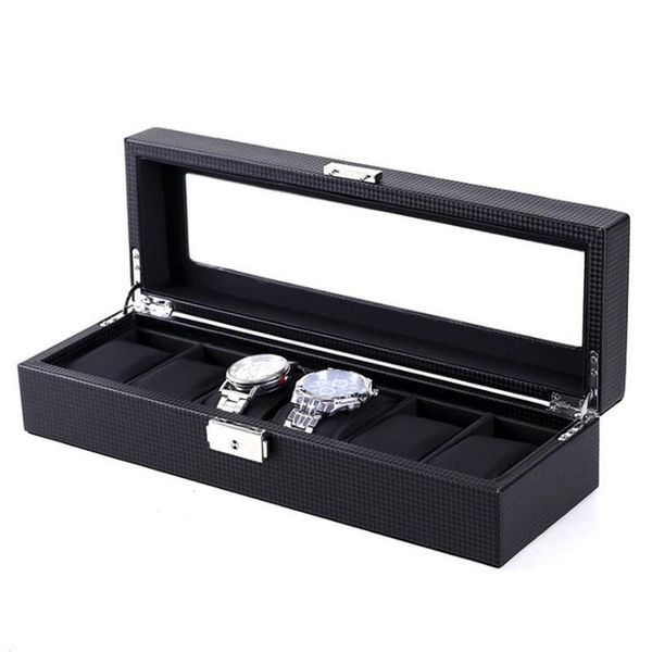 watch boxes & cases 6 grids 12 box black woven pattern pu case storage organizer for men women jewelry display, Black;blue
watch boxes & cases 6 grids 12 box black woven pattern pu case storage organizer for men women jewelry display, Black;blue