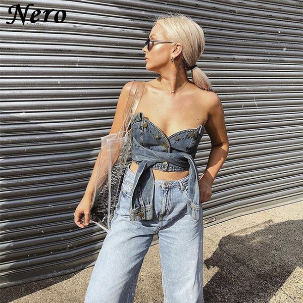 women's tanks & camis denim wrap chest vest women summer ultra short fashion high street personality sleeves knitted, White
women's tanks & camis denim wrap chest vest women summer ultra short fashion high street personality sleeves knitted, White