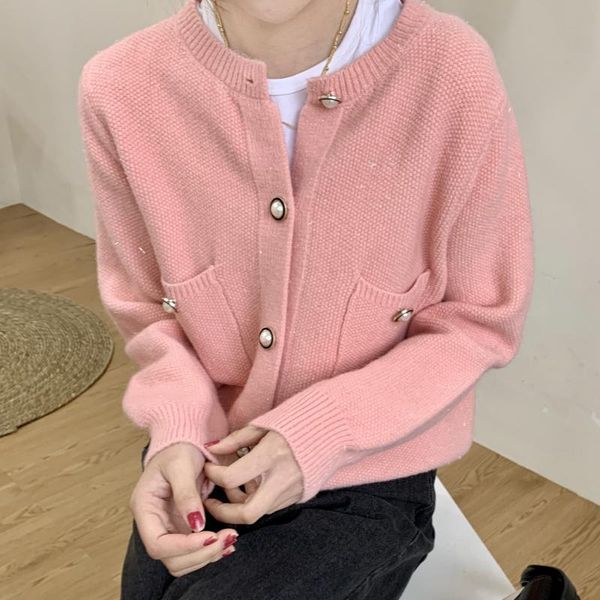 women's knits & tees beautana cardigan sweater 2021 autumn sweet solid o neck pockets pearl button women loose knit crochet coat jacket, White
women's knits & tees beautana cardigan sweater 2021 autumn sweet solid o neck pockets pearl button women loose knit crochet coat jacket, White