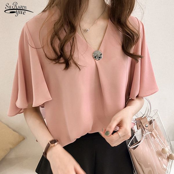 summer korean loose plus size 4xl ladies' solid color short sleeve elegant ruffle chiffon blouse women 9312 50 210427, White
summer korean loose plus size 4xl ladies' solid color short sleeve elegant ruffle chiffon blouse women 9312 50 210427, White