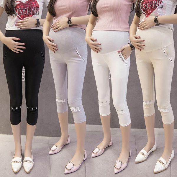 maternity bottoms 4 colors summer capri pocketcotton belly skinny middle leggings for pregnancy women elastic prenant pants lace, White
maternity bottoms 4 colors summer capri pocketcotton belly skinny middle leggings for pregnancy women elastic prenant pants lace, White