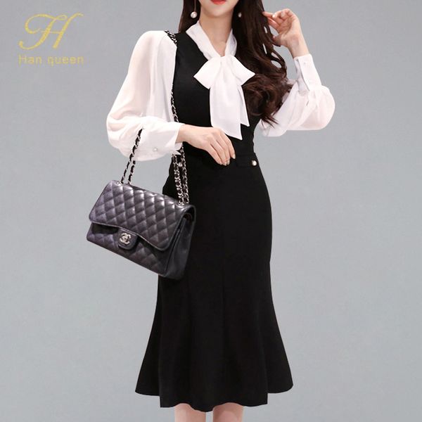 H Han Queen Contrast Color Patchwork Elegant Mermaid Bodycon Dress Women 2021 Autumn Bow Neck Dresses OL New Work Wear Vestidos, Black
H Han Queen Contrast Color Patchwork Elegant Mermaid Bodycon Dress Women 2021 Autumn Bow Neck Dresses OL New Work Wear Vestidos, Black