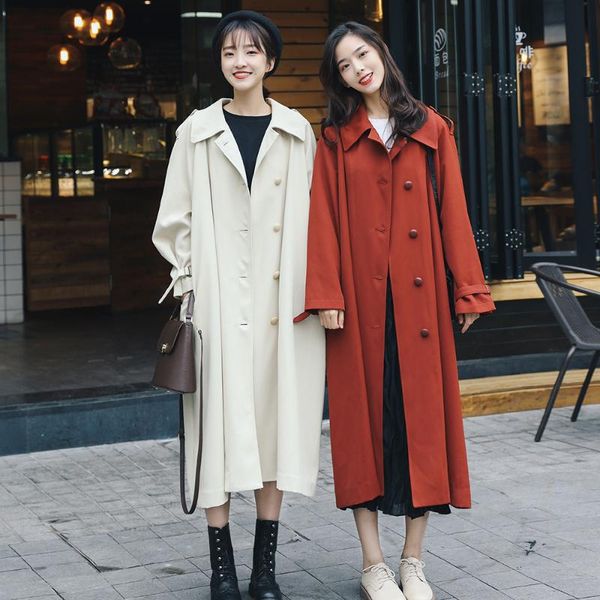 women's trench coats high-end atmosphere british windbreaker coat middle and long knee length spring autumn korean version loose, Tan;black
women's trench coats high-end atmosphere british windbreaker coat middle and long knee length spring autumn korean version loose, Tan;black