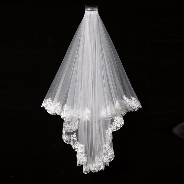bridal veils 2021 women wedding veil short two layers lace appliqued tulle white ivory with comb, Black
bridal veils 2021 women wedding veil short two layers lace appliqued tulle white ivory with comb, Black