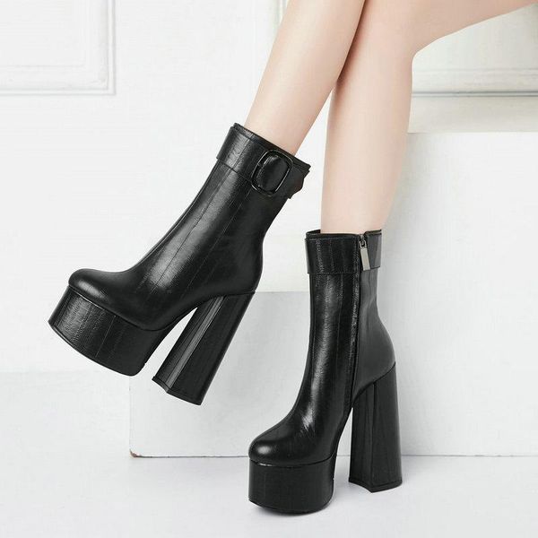 boots women winter platform ankle genuine leather thick high heels round toe black daily party shoes 2021
boots women winter platform ankle genuine leather thick high heels round toe black daily party shoes 2021