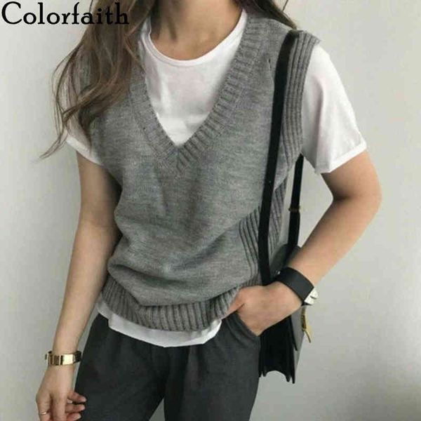 colorfaith new autumn winter women sweaters v-neck pullover sleeveless vest knitted oversize elegant wild knitwear swv17311 210413, White;black
colorfaith new autumn winter women sweaters v-neck pullover sleeveless vest knitted oversize elegant wild knitwear swv17311 210413, White;black