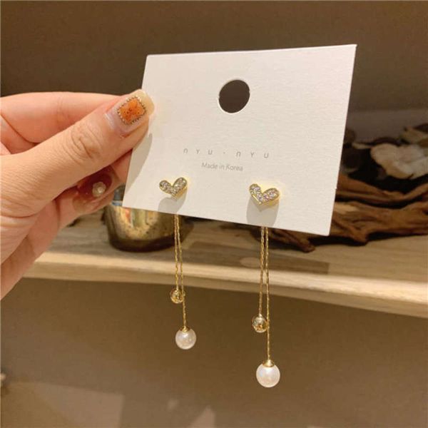 two ways to wear south korea east gate love tassel s925 silver pin women's bright color earrings, Black
two ways to wear south korea east gate love tassel s925 silver pin women's bright color earrings, Black