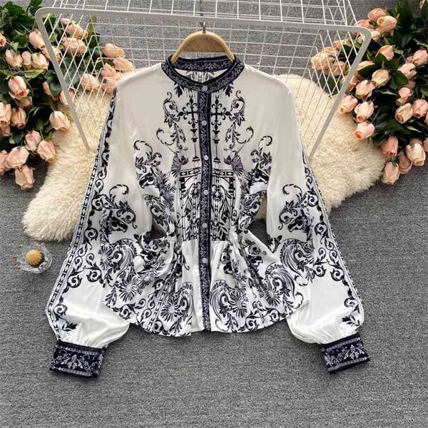 spring fashion temperament blouse female retro printing waist lotus leaf pendulum blusa puff sleeve shirt gl026 210507, White
spring fashion temperament blouse female retro printing waist lotus leaf pendulum blusa puff sleeve shirt gl026 210507, White