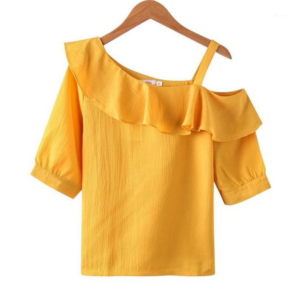 women's blouses & shirts summer women off-the-shoulder short-sleeved chiffon shirt female ruffled word collar solid color sweet blouse, White
women's blouses & shirts summer women off-the-shoulder short-sleeved chiffon shirt female ruffled word collar solid color sweet blouse, White