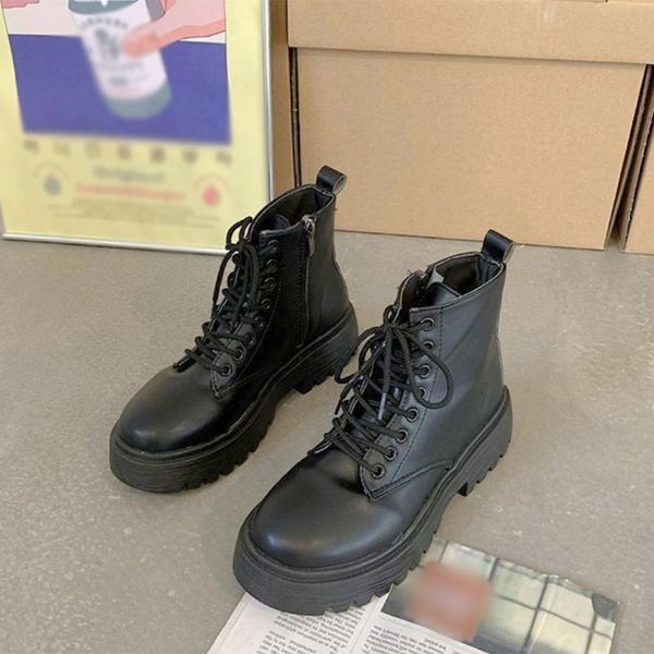 boots women ankle thick bottom lace up platforms increased ladies motorcycle 2021 autumn winter soft leather chunky shoes, Black
boots women ankle thick bottom lace up platforms increased ladies motorcycle 2021 autumn winter soft leather chunky shoes, Black