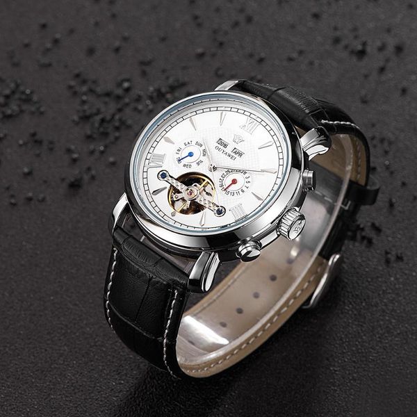 oyw leather band mechanical watch men male waterproof wristwatch silver white analog relogios masculinos wristwatches, Slivery;brown
oyw leather band mechanical watch men male waterproof wristwatch silver white analog relogios masculinos wristwatches, Slivery;brown