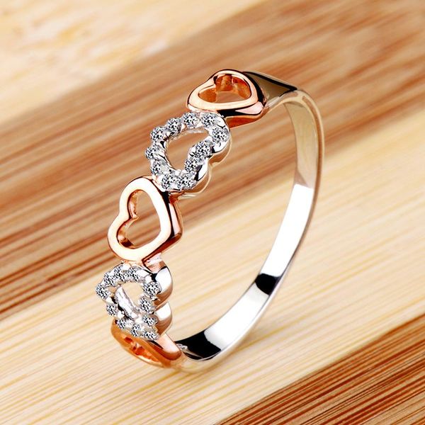 cluster rings crystal female small rose gold heart ring 100% real 925 sterling silver wedding promise love engagement for women, Golden;silver
cluster rings crystal female small rose gold heart ring 100% real 925 sterling silver wedding promise love engagement for women, Golden;silver