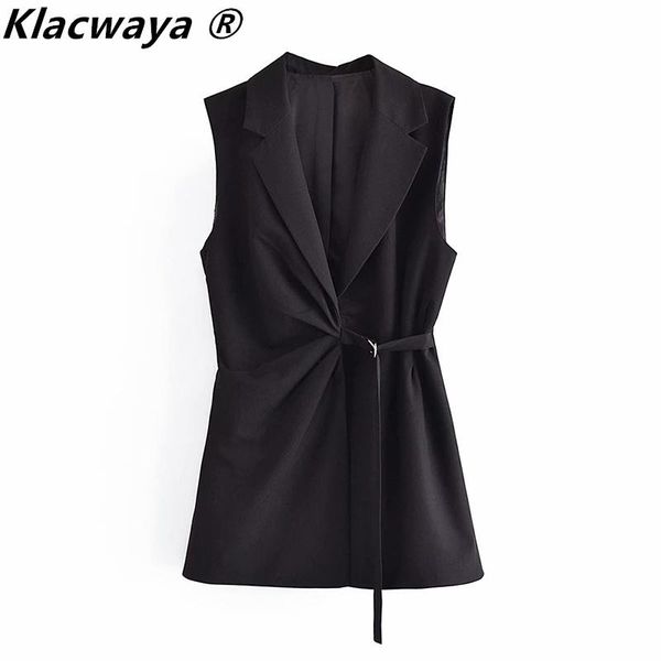 women's vests klacwaya 2021 women fashion black with belt hidden button wrap waistcoat vintage sleeveless waist chic female vest coat m, Black;white
women's vests klacwaya 2021 women fashion black with belt hidden button wrap waistcoat vintage sleeveless waist chic female vest coat m, Black;white