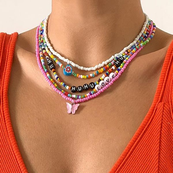 chains necklace for female with retro wild acrylic letter clavicle chain rice bead braided birthday party gifts, Silver
chains necklace for female with retro wild acrylic letter clavicle chain rice bead braided birthday party gifts, Silver
