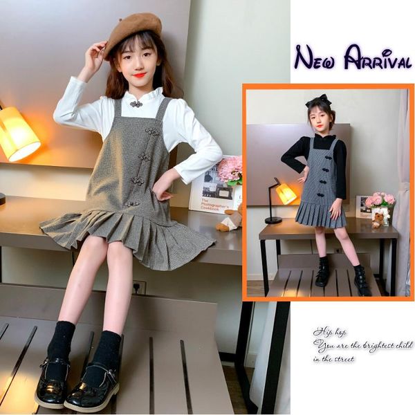 clothing sets 2021 spring fashion children dress costome long sleeve button strap kids vestidos design casual dresses for girls, White
clothing sets 2021 spring fashion children dress costome long sleeve button strap kids vestidos design casual dresses for girls, White