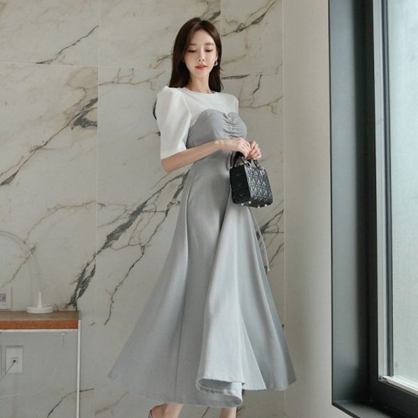 spring autumn midi pleated dress runway patchwork short sleeve office lady slim dress women o-neck ol dress 210514, Black;gray
spring autumn midi pleated dress runway patchwork short sleeve office lady slim dress women o-neck ol dress 210514, Black;gray