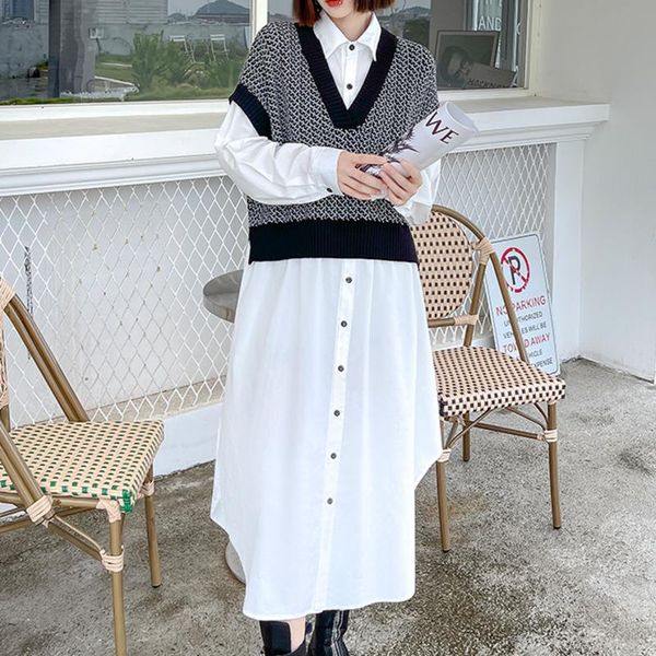 casual dresses xuxi women high street straight dress korean loose and thin fashion stitching long sleeves autumn 2021 e3204, Black;gray
casual dresses xuxi women high street straight dress korean loose and thin fashion stitching long sleeves autumn 2021 e3204, Black;gray