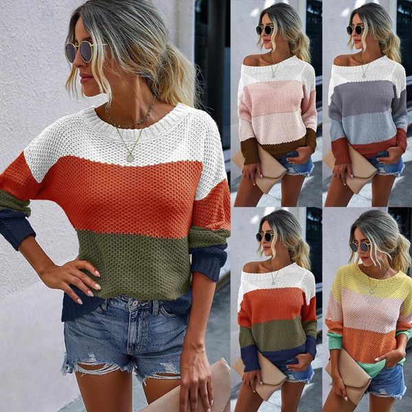 women's sweaters fashion women color block long sleeve knitted sweater casual o neck outerwear, White;black
women's sweaters fashion women color block long sleeve knitted sweater casual o neck outerwear, White;black