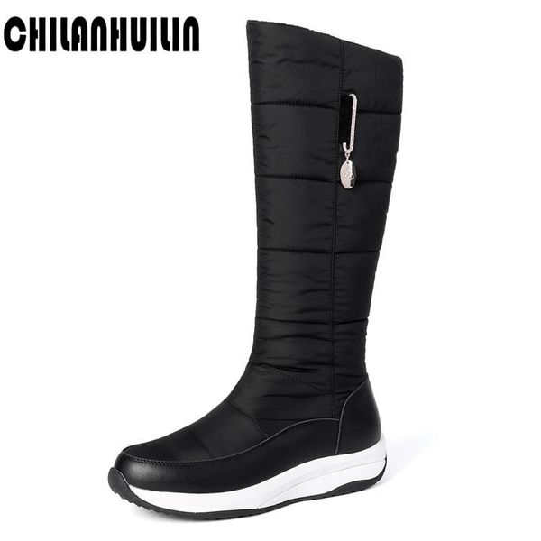 boots women knee high down+cow leather classic zip warm casual shoes woman wedges winter snow, Black
boots women knee high down+cow leather classic zip warm casual shoes woman wedges winter snow, Black