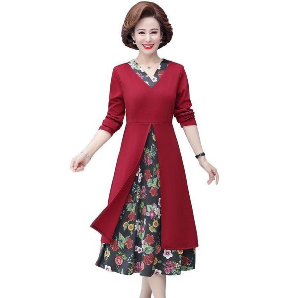 spring autumn elegant women v-neck slim patchwork dress long sleeve retro stitching plus size casual dresses, Black;gray
spring autumn elegant women v-neck slim patchwork dress long sleeve retro stitching plus size casual dresses, Black;gray