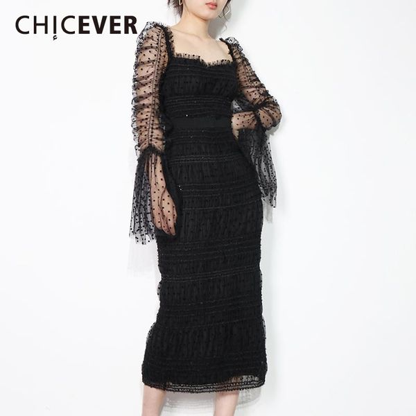 casual dresses chicever dot print long dress for women square collar bell sleeve high waist summer female fashion clothing, Black;gray
casual dresses chicever dot print long dress for women square collar bell sleeve high waist summer female fashion clothing, Black;gray