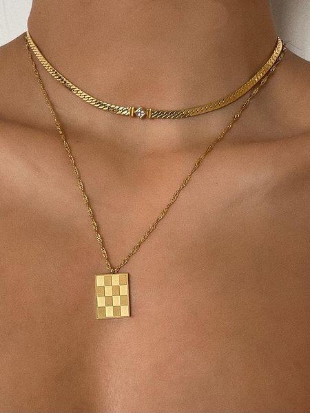 chokers timeless wonder titanium geo square pave choker necklace for women jewelry gothic designer party ins egirl not fade 6892, Golden;silver
chokers timeless wonder titanium geo square pave choker necklace for women jewelry gothic designer party ins egirl not fade 6892, Golden;silver