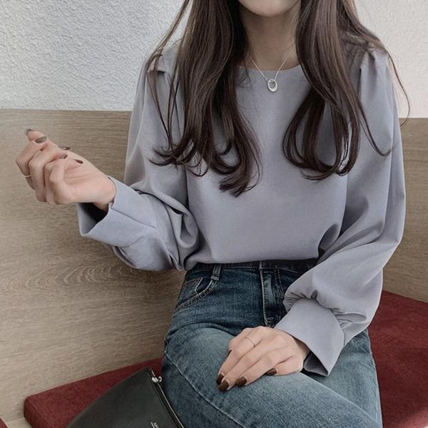 women's blouses & shirts office ladies long sleeve solid puff o-neck blusas autumn elegant retro blouse women 2021 chic loose mujer, White
women's blouses & shirts office ladies long sleeve solid puff o-neck blusas autumn elegant retro blouse women 2021 chic loose mujer, White